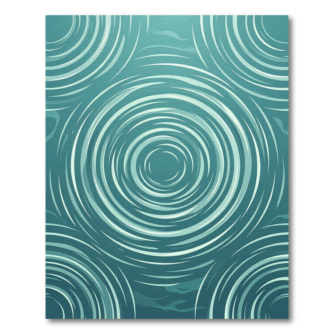 Turquoise Ripple Swirl Arrangement Rug