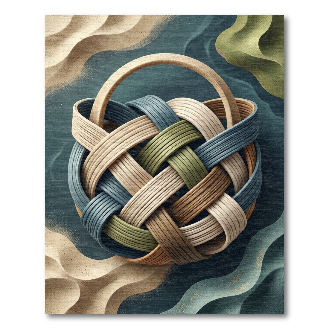 Woven Multi-Color Abstract Interlocking Sphere Rug