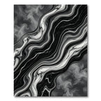 Luxurious Black White Marble Swirl Rug