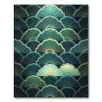 Art Deco Emerald Fan Composition Rug