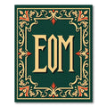 Ornate Gold Red Scrollwork Border EOM Rug
