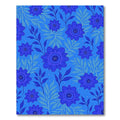 Deep Blue Floral Vine Composition Rug