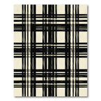 Modern Black and Beige Plaid Rug