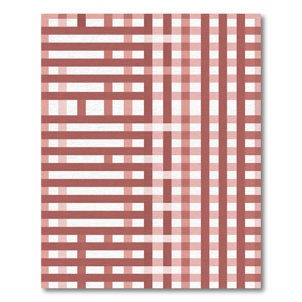 Terracotta Stripe and Check Blend Rug