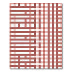 Terracotta Stripe and Check Blend Rug