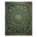Ornate Emerald Floral Medallion Rug