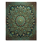 Ornate Emerald Floral Medallion Rug
