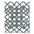 Sophisticated Slate Gray Geometric Diamond Grid Rug