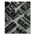 Industrial Monochrome Isometric Warehouse Landscape Rug