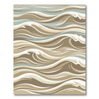 Serene Earthy Abstract Flowing Wave Rug