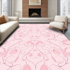 Pink Whimsical Swirl Pattern Design Rug