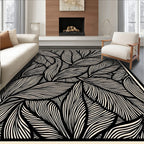 Abstract Wavy Leaf Pattern Design Rug