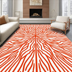 Radiating Red Organic Pattern Rug