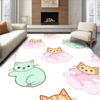 Whimsical Kittens In Clouds Pattern Rug