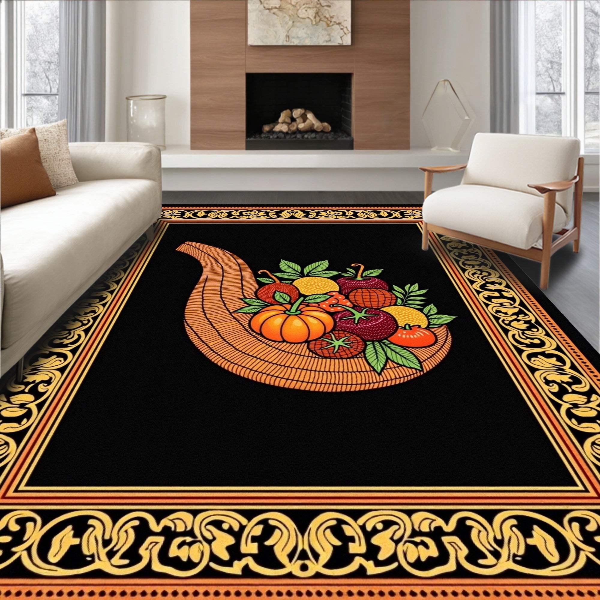 Harvest Cornucopia Ornate Rug