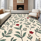 Elegant Floral Branch Botanical Pattern Rug