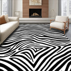 Bold Black White Animal Print Rug