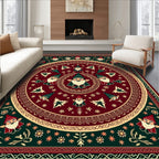 Whimsical Gnome Mandala Folk Art Rug