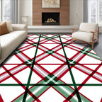 Classic Red Green Tartan Design Rug