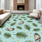 Coastal Leaf and Shell Pattern Rug