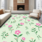 Pink Delicate Floral Pattern Rug