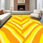 Sunny Orange Yellow Striped Pattern Rug