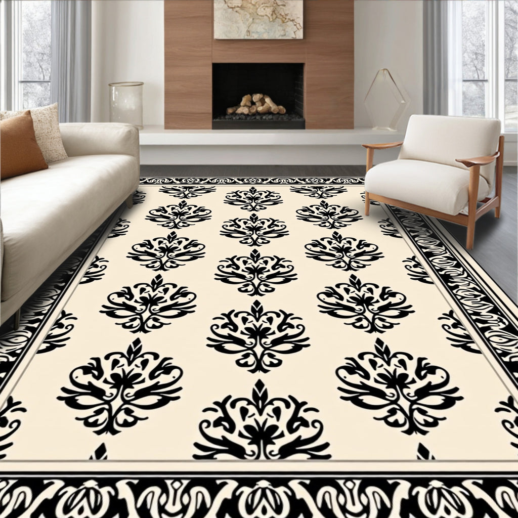 Classic Scroll Damask Pattern Rug