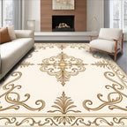 Ornate Gold Swirl Pattern Rug