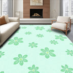 Light Green Floral Pattern Design Rug