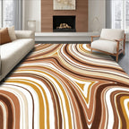 Warm Earthy Swirl Pattern Rug