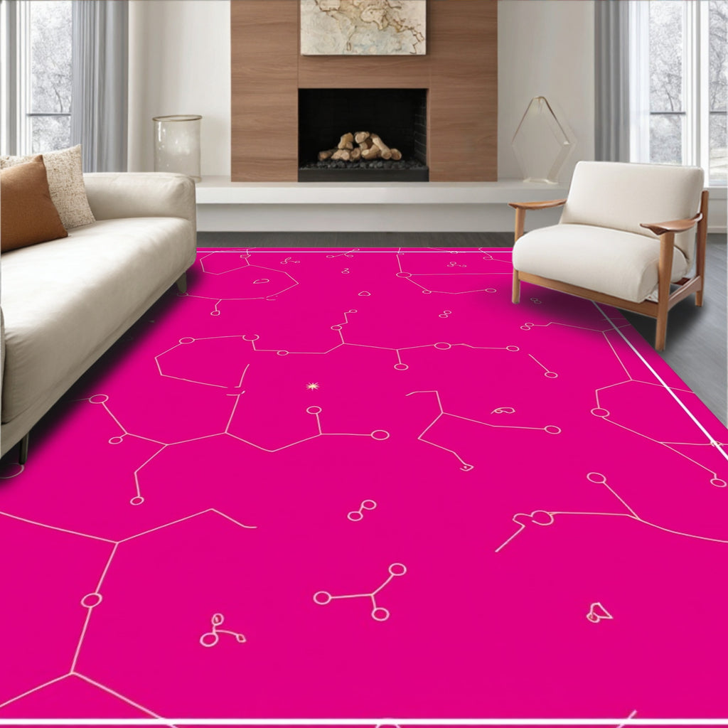 Pink Constellation Pattern Rug