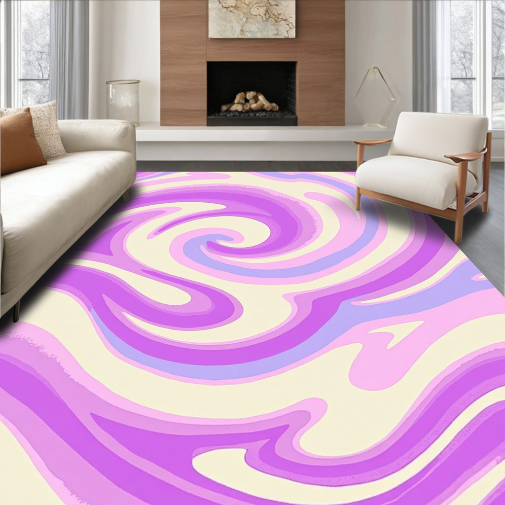 Pastel Swirl Pattern Rug
