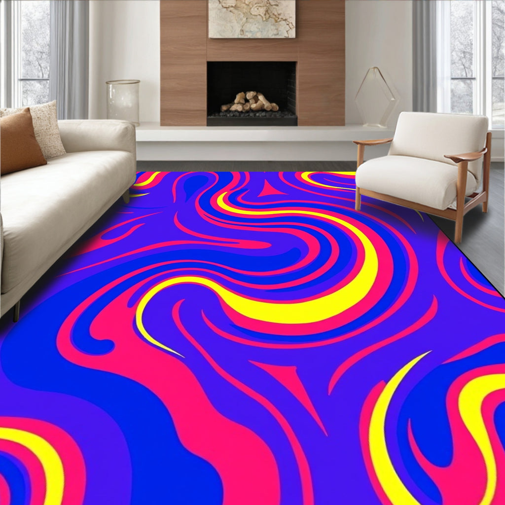 Vibrant Swirl Abstract Pattern Rug