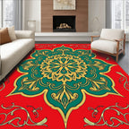 Mandala Inspired Floral Red Rug