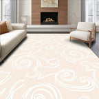 Cream Swirl Hand-Drawn Abstract Rug
