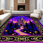 Mystical Castle Vibrant Pattern Rug