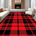 Red Black Buffalo Plaid Pattern Rug