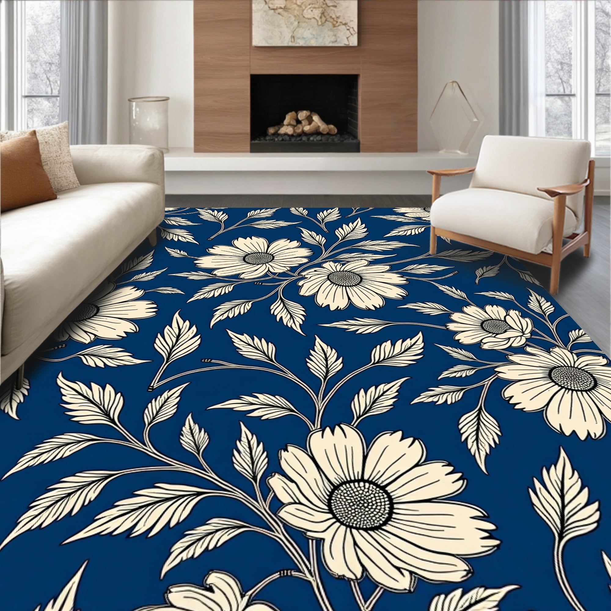 Classic Floral Vine Pattern Rug