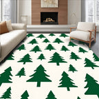 Forest Green Pine Trees Repeating Pattern Rug