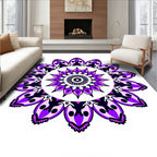Purple Pink Floral Mandala Design Rug