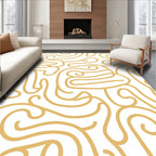 Golden Swirl Abstract Pattern Rug