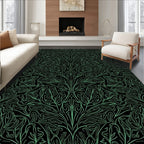 Art Nouveau Green Abstract Floral Rug