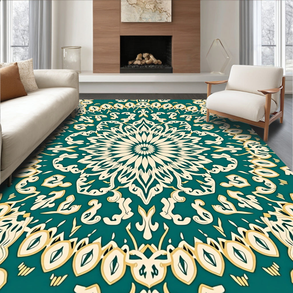 Mandala Inspired Floral Design Rug