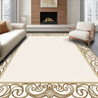 Elegant Flourish Ornate Scrollwork Border Rug