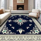 Elegant Scrollwork Floral Medallion Rug