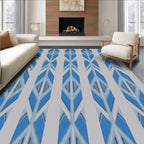Geometric Blue Ice Stripe Rug