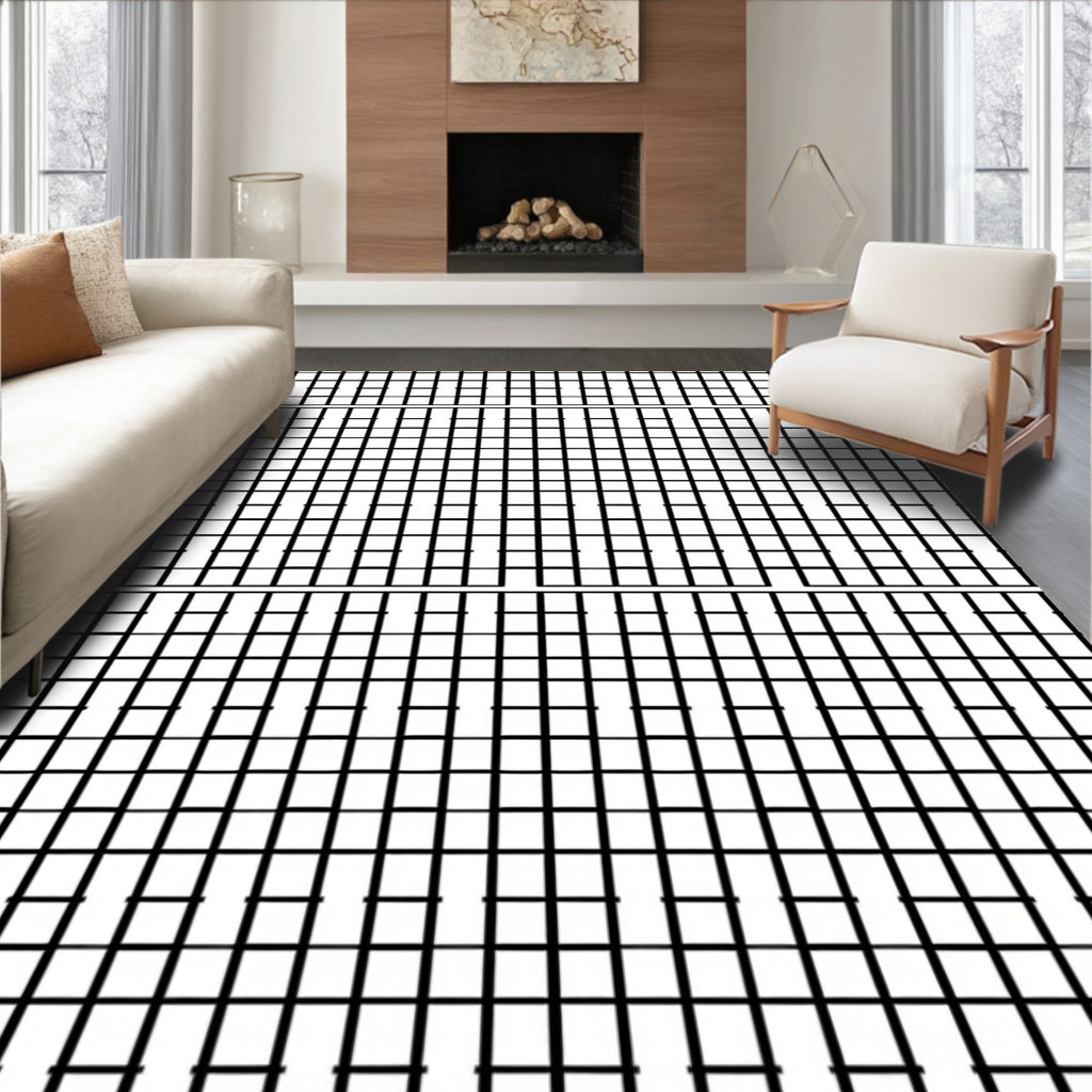 Modern Grid Pattern Rug