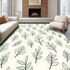 Delicate Pastel Leaf Pattern Rug