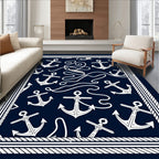 Nautical Anchor Rope Pattern Design Rug