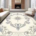 Ornate Floral Starburst Border Design Rug